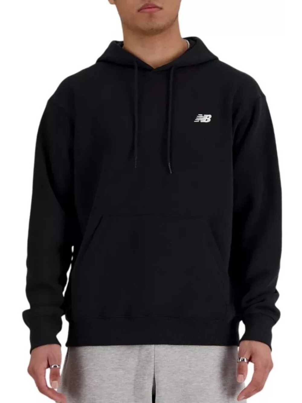 New Balance Men's Small Logo Pullover Fleece Hoodie Black Size L NEW WITH TAGS!